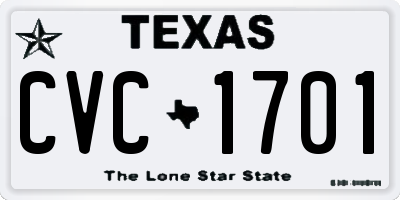 TX license plate CVC1701