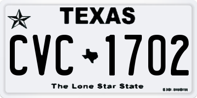 TX license plate CVC1702