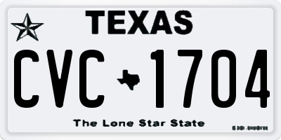 TX license plate CVC1704