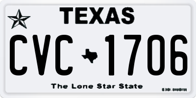TX license plate CVC1706