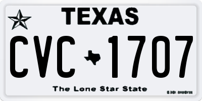 TX license plate CVC1707