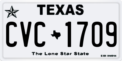 TX license plate CVC1709