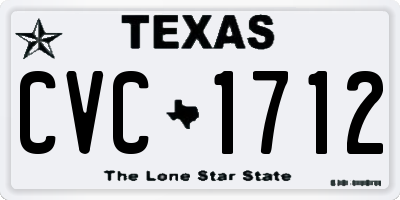 TX license plate CVC1712