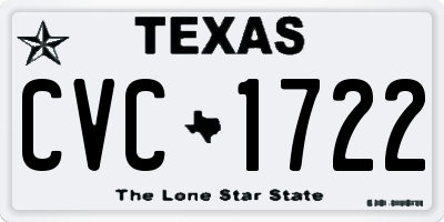 TX license plate CVC1722