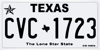TX license plate CVC1723