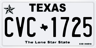 TX license plate CVC1725
