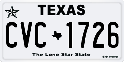 TX license plate CVC1726