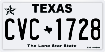 TX license plate CVC1728