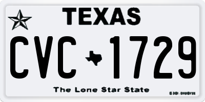 TX license plate CVC1729