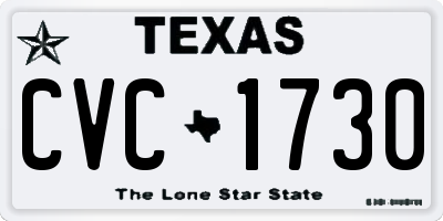 TX license plate CVC1730
