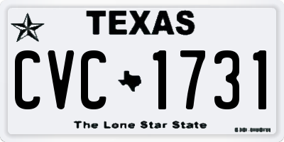 TX license plate CVC1731