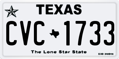 TX license plate CVC1733
