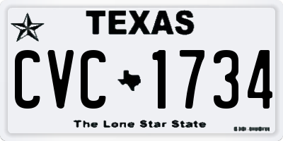 TX license plate CVC1734