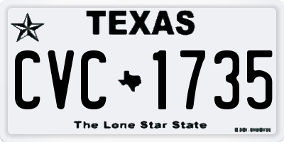 TX license plate CVC1735