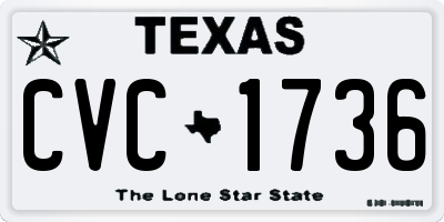 TX license plate CVC1736