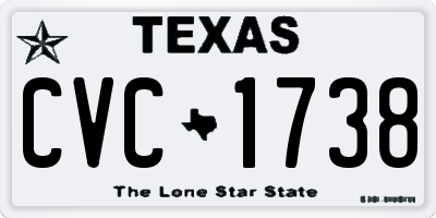TX license plate CVC1738
