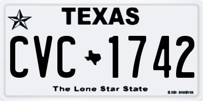 TX license plate CVC1742