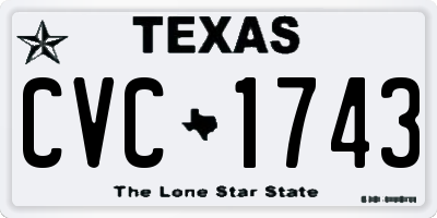 TX license plate CVC1743