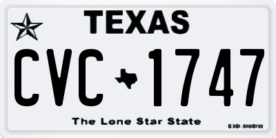 TX license plate CVC1747