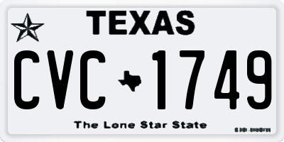 TX license plate CVC1749