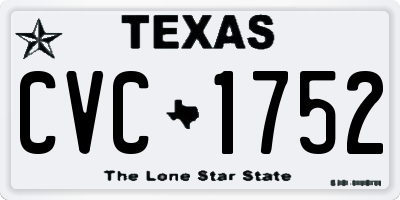 TX license plate CVC1752