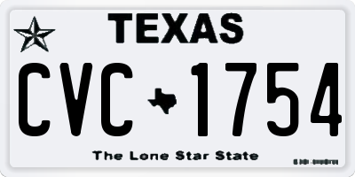 TX license plate CVC1754