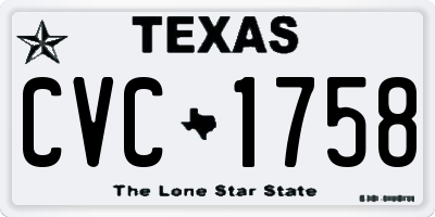 TX license plate CVC1758