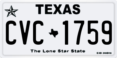 TX license plate CVC1759