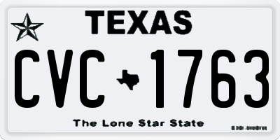 TX license plate CVC1763