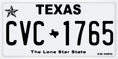 TX license plate CVC1765