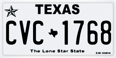 TX license plate CVC1768