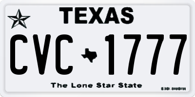 TX license plate CVC1777