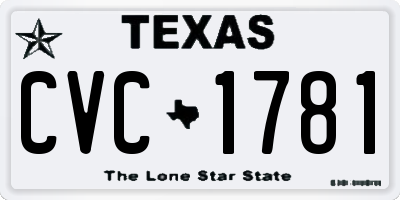 TX license plate CVC1781