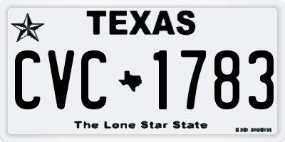 TX license plate CVC1783