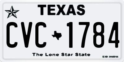 TX license plate CVC1784