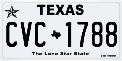 TX license plate CVC1788