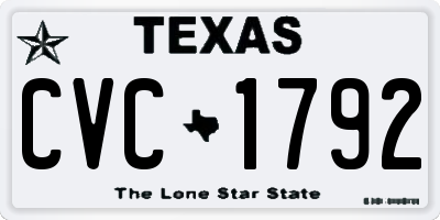 TX license plate CVC1792