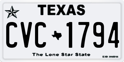 TX license plate CVC1794
