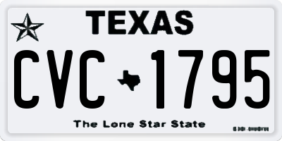 TX license plate CVC1795