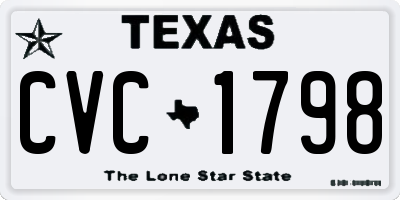 TX license plate CVC1798