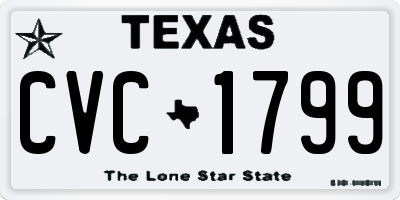 TX license plate CVC1799