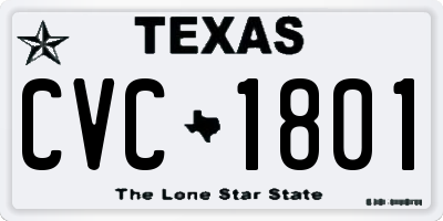 TX license plate CVC1801