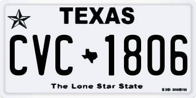 TX license plate CVC1806