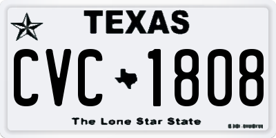 TX license plate CVC1808