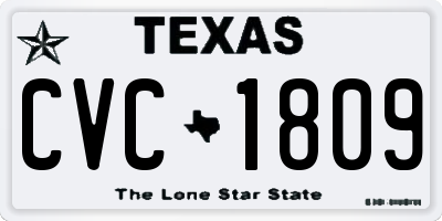 TX license plate CVC1809
