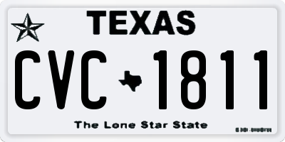 TX license plate CVC1811