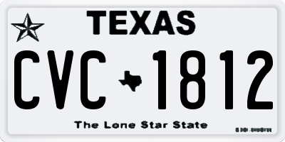 TX license plate CVC1812