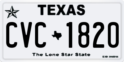 TX license plate CVC1820