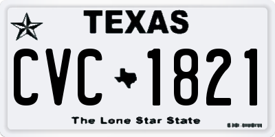 TX license plate CVC1821