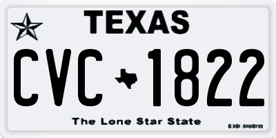 TX license plate CVC1822